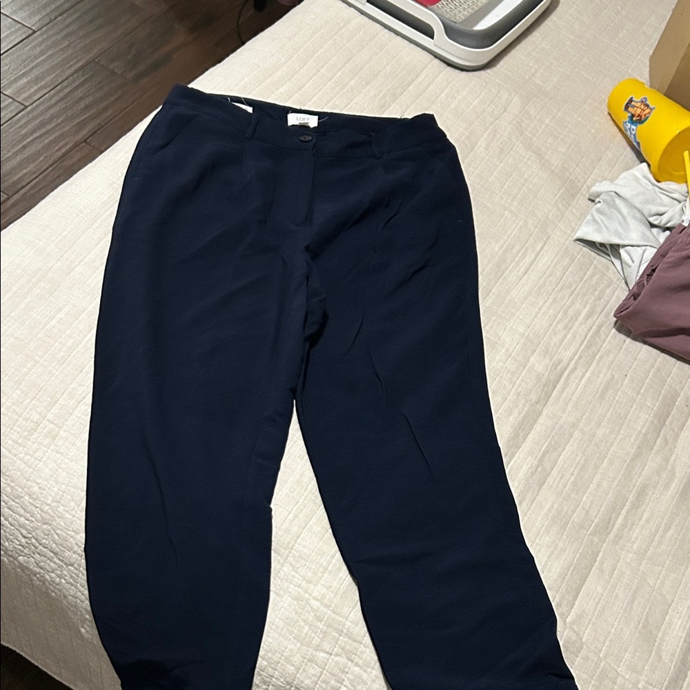 LOFT Dark Blue Tapered Leg Pants